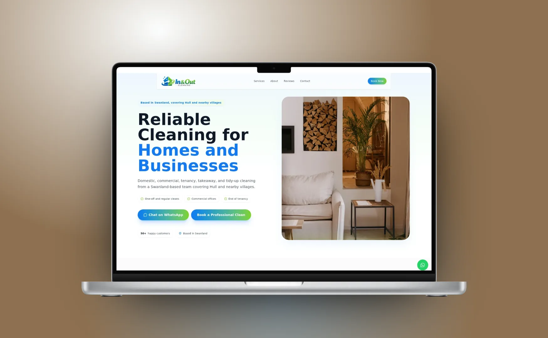 Hull Cleaning website screenshot — built by Swift7