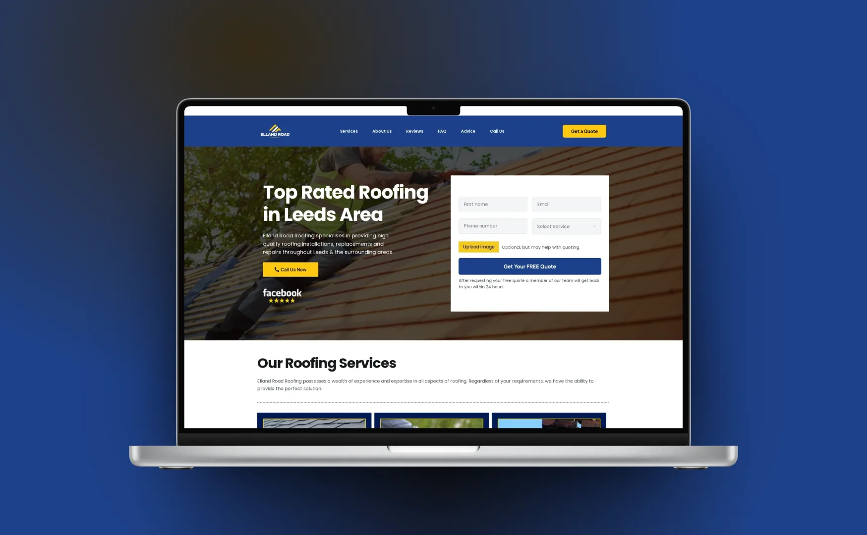Elland Road Roofing website