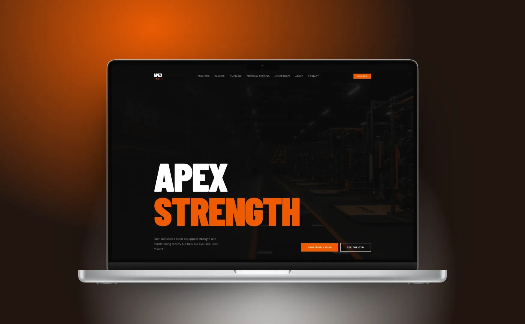 Apex Strength gym website screenshot — concept by Swift7